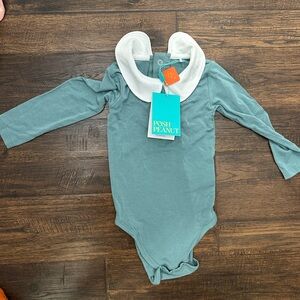 Posh peanut unisex peter pan collar onesie 12-18 months Nwt
